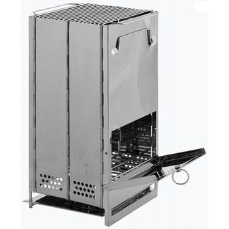 Foxoutdoor cooker, with grate, folding, large, stainless steel