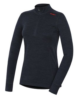 Husky women's merino sweatshirt Aron Zip l black -blue