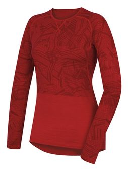 Husky merino thermal underweight women's t -shirt with long sleeves red