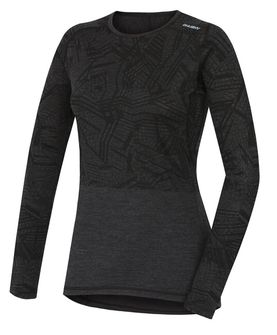 Husky merino thermal underwear women's t -shirt with long sleeves black