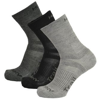 HUSKY Trail 3 Pack Socks, black/anthracite/light grey