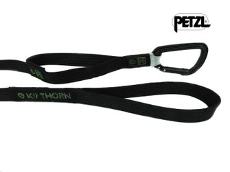 K9 thorn leash with double grip and carabiner Petzl, black, XL