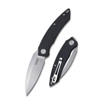KUBEY Folding knife Leaf Black G10