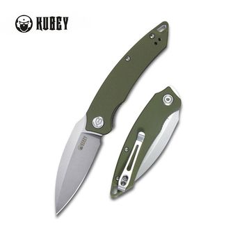 KUBEY Folding knife Leaf Green G10