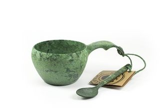 DUPLA 21 Classic Cup Green - Green Mug with spoon
