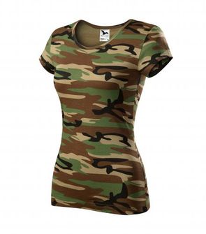 Malfini Camouflage Women's camouflage shirt, brown, 150g/m2