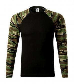 Malfini Camouflage T -shirt with long sleeves, brown, 160g/m2