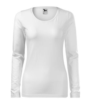 Malfini slim women's t -shirt with long sleeves, white