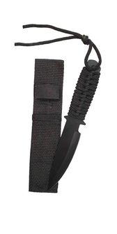 Small Throwing Knife with Black Paracord BC, Black