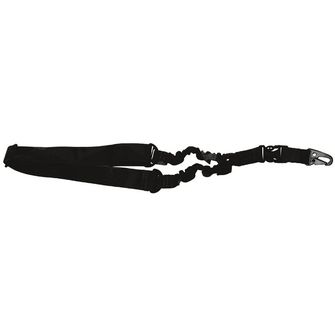 MFH bungee strap for gun with carabiner, black