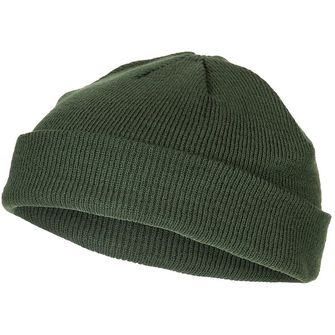 MFH Watch Hat, Acrylic, OD green, fine knit, extra short