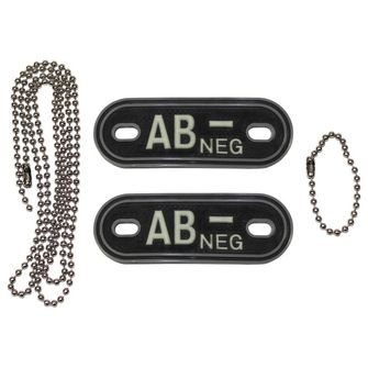 MFH DOG-Tags Dog AB Labels AB neg, 3D PVC, Black