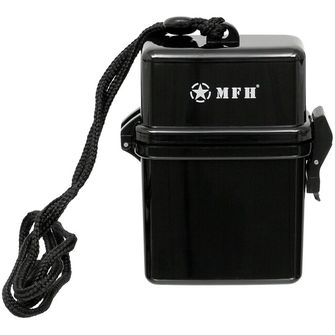 MFH Box, Plastic, waterproof, neck strap, black
