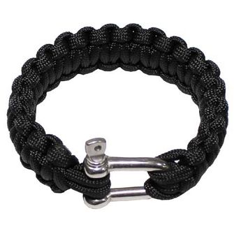 MFH paracord bracelet black metal buckle, width 2.3 cm