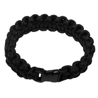 MFH paracord bracelet black  fastening clip, width 1.9 cm