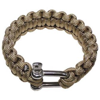 MFH paracord bracelet coyete tan metal buckle, width 2.3 cm