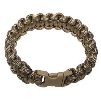 MFH paracord bracelet coyete tan fastening clip, width 1.9 cm