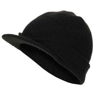 MFH Jeep Knitted Cap with Silt, Black