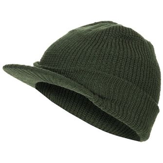 MFH Jeep Knitted Cap with Silt, olive