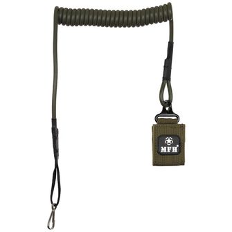 MFH Lanyard for Pistol, OD green, with carabiner