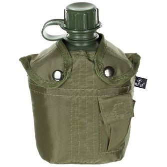 MFH US Plastic Canteen, 1l, cover, OD green, BPA free