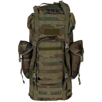 MFH BW Combat Backpack, MOLLE, 65 l, aluminium rod, woodland