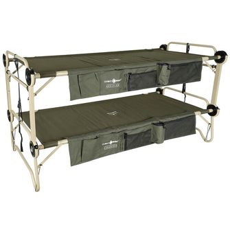 Disc-O-Bed folding lounger with Arm-O-Bunk side pocket, OD green
