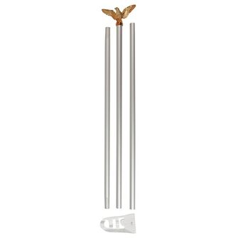 MFH Flag Pole, white, with golden eagle
