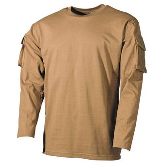 MFH US Coyote long shirt with Velcro pockets on the sleeves of, 170g/m2