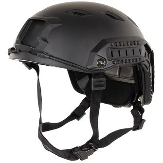 MFH US Helmet, FAST-paratroopers, black, rails, ABS-plastic