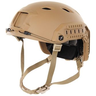 MFH US Helmet, FAST-paratroopers , coyote tan, rails, ABS-plastic