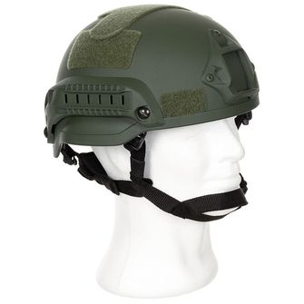 MFH US Helmet, MICH 2002, rails, OD green, ABS-plastic