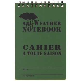 MFH Notebook, waterproof, large, spiral binding, ca. 10 x 15 cm