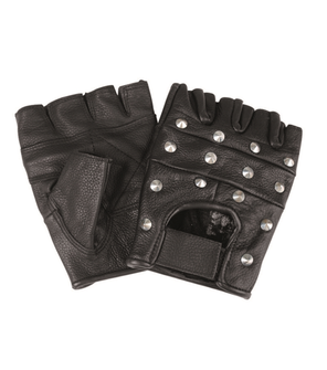 Mil-tec biker gloves without fingers with threads, black