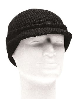Mil-tec knitted cap with a peak, black