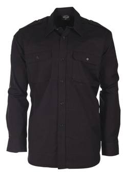 Mil-tec ripstop shirt with long sleeve, black