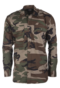 Mil-tec ripstop shirt with long sleeve, Woodland