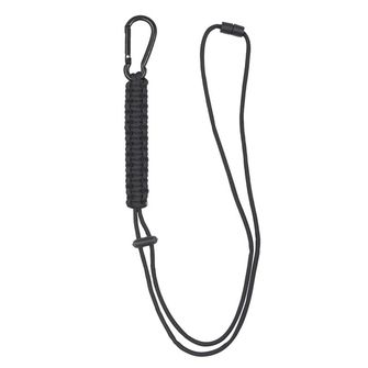 Mil-tec cord paracord with carabiner, black