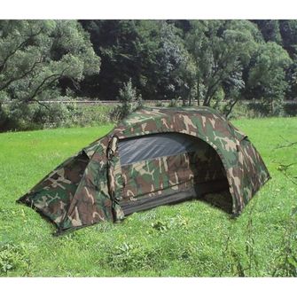 MIL-TEC tent "Recom" for 1 person, Woodland, 240 x 135 x 85cm