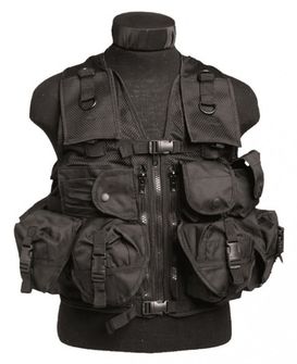Mil-tec tactical vest with 9 pockets, black