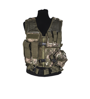 MIL-TEC USMC tactical vest with belt, multitarn