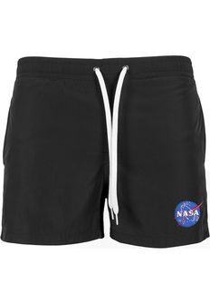NASA Men's swimsuit emb logo, black