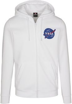 NASA Southpole Men's zipper sweatshirt with hood, white