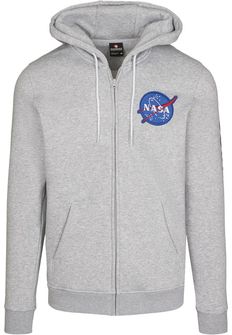 NASA Southpole Men's zipper sweatshirt with hood, gray