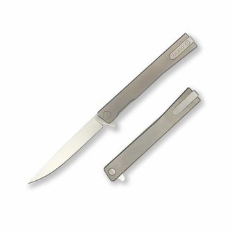 OCASO Folding knife Solstice Titanium + Satin / Straight