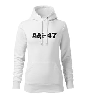 Dragowa women's sweatshirt with hood AK-47, white 320g/m2
