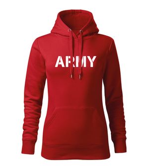 Dragowa women's sweatshirt with hood of army, red 320g/m2
