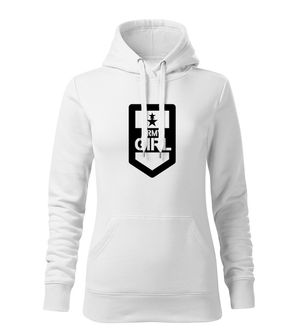 DRAGOWA Women's sweatshirt with hood of Army Girl, white 320g/m2