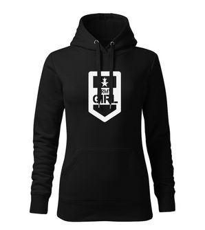 DRAGOWA Women's sweatshirt with hood of Army Girl, black 320g/m2