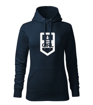 DRAGOWA Women's sweatshirt with hood of Army Girl, dark blue 320g/m2